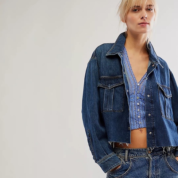 NEW Free People Kika Printed Top In Blue Bell Combo - Picture 3 of 11